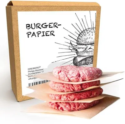 Image de Papier sulfurisé pour burgers, 14 x 14 cm, pour presses à burgers, idéal pour les smashburgers