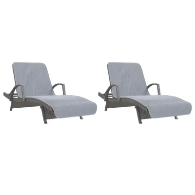 Produktbild von Strandtücher 2 Stk. Grau 75x200 cm Stoff 400 GSM