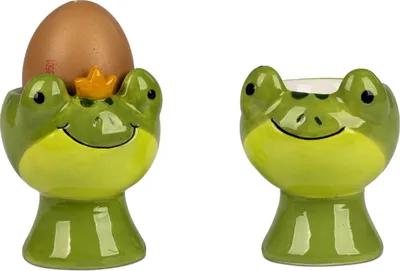 Produktbild von Eierbecher 2.tlg Set Frosch grün H. 8cm in Geschenkbox Formano F25
