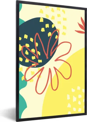 Produktbild von MuchoWow® Gerahmtes Poster Sommer - Blume - Pastell 60x90 cm - Poster mit Schwarzem Bilderrahmen Wandposter Rahmen Foto Bilder - Kunst