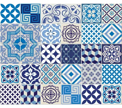 Produktbild von Selbstklebende Fliesenaufkleber für Küche und Bad – 30 Azulejos Andoni Fliesenaufkleber – 30 Aufkleber 15 x 15 cm