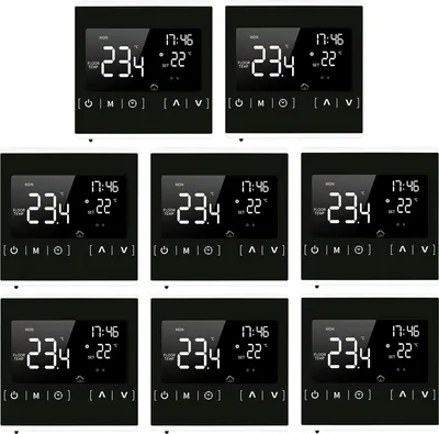 Produktbild von 8X Smart Digital Raumthermostat LCD Touchscreen Thermostat Wandthermostat für 16A Elektroheizung Fußbodenheizung Programmierbarer,Weißer Rand