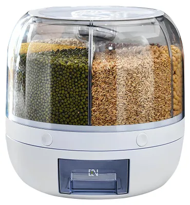Image de Distributeur de céréales en riz de 6 kg avec doseur, conteneur de cuisine pour produits secs avec doseur et couvercle