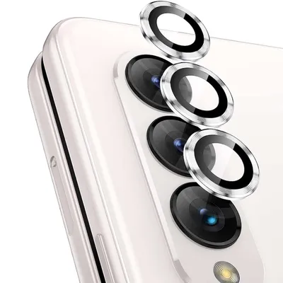 Obrázok produktu pre Ochranné sklo na objektív fotoaparátu pre Samsung Galaxy Z Fold5 5G, tvrdené sklo H9, strieborné