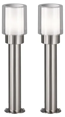 Produktbild von 2er Set Stehleuchte, Edelstahl, silber, weiß, H 50 cm