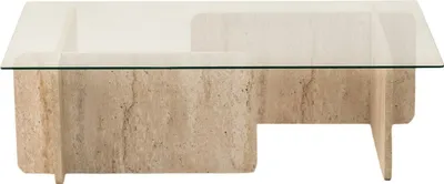 Produktbild von Skye Decor, Escape - Travertine, Couchtische, Travertin, Glas, 105 x 30 x 65 cm