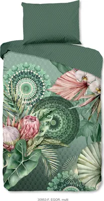 Produktbild von Muller Textil Bettwäsche aus 100% Baumwoll-Flanell, 2-teilig: 1 Bettbezug 140x200 cm, 1 Kopfkissenbezug 70x90 cm, Mandalas Egor Design, Multi, YKK-Reißverschluss, Öko-Tex Standard 100 zertifiziert, hautfreundlich, atmungsaktiv, feuchtigkeitsabsorbierend, warmer, weicher Stoff, pflegeleicht: waschbar 40°C, trocknergeeignet