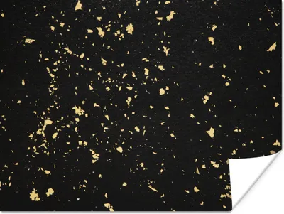 Produktbild von MuchoWow® Poster Goldene Flocken auf schwarzem Hintergrund 160x120 cm - Foto Plakat