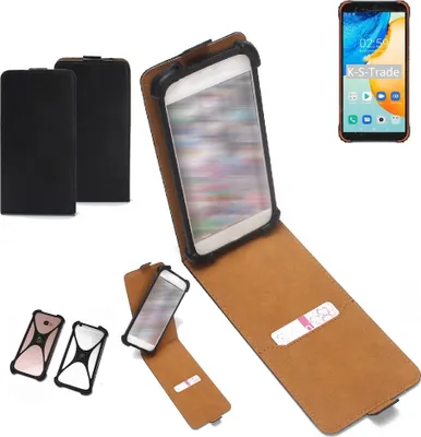 Produktbild von K-S-Trade Handyhülle Schutzhülle kompatibel mit Blackview BV4900 Pro Hülle Case Cover Flip Style Bumper schwarz 1x