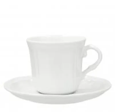 Immagine prodotto di H&H Tazza da Tè New Alba con Piattino in Porcellana Bianca 23 cl