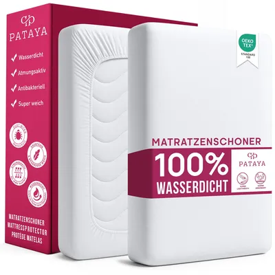Matratzenschoner 160x200 cm, wasserdicht, atmungsaktiv, bis 30 cm Höhe, Weiß