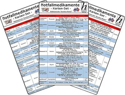 Produktbild von Notfallmedikamente Karten-Set - Medizinische Taschen-Karte