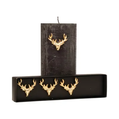 Imagen del producto de Mars & More: vela decorativa con forma de ciervo, color dorado (set de 4)