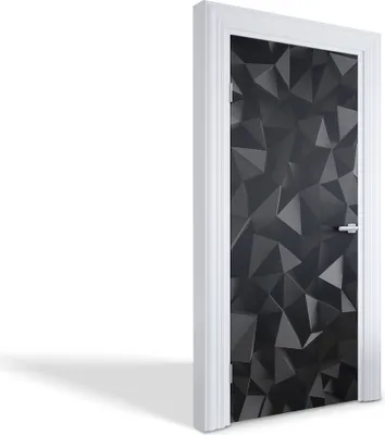 Produktbild von Türaufkleber Innentüren Selbstklebende Kreativ Wandsticker - Schwarze geometrische Formen - 95 x 205 cm