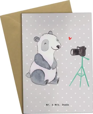 Produktbild von Mr. & Mrs. Panda Grußkarte Influencer Herz - Grau Pastell - Geschenk, einladungskarten, osterkarten, weihnachtskarten, glückwunschkarten, osterkarte