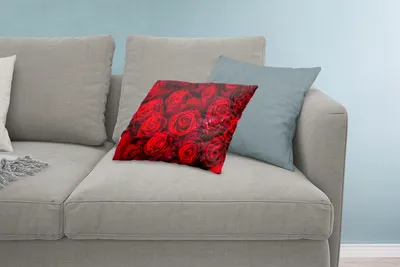 Produktbild von MuchoWow® Zierkissen Sofakissen Wohnzimmer Dekokissen 60x40 cm Blumen - Rosen - Rot - Kopfkissen - Polster mit Foto