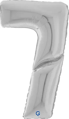 Produktbild von Riesenzahl Giant - Folienballon 64"/162cm - Silber Zahl: 7