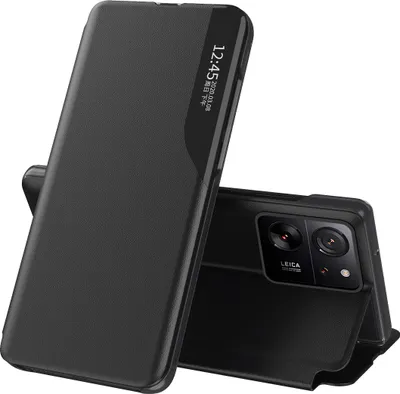 Obrázek produktu pro Flipové pouzdro pro Xiaomi 13T /13T Pro /Redmi K60 Ultra,Polyuretankůže pouzdro s okénkem a funkcí stojánku černé