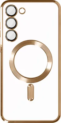 Image de MagSafe Housse de protection pour Samsung S23 Protection pour appareil photo Transparent / Or