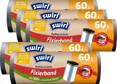 Produktbild von 5x Swirl Fixierband Müllbeutel 60L ( 10 stk./Rolle )