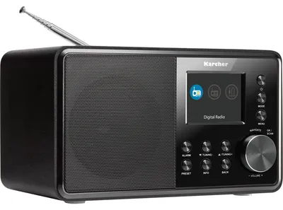 Produktbild von Kärcher DAB 3000, Uhr, Analog & Digital, DAB+, FM, LCD, Schwarz, Drehregler
