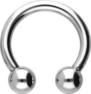 Produktbild von Ohrpiercing, Nasenpiercing, Septum Piercing Chirurgenstahl Hufeisenring Farbe: Silber + Kugelgröße: 6mm Innendurchmesser: 14mm + Stabstärke: 2,5mm