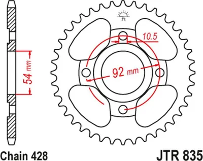 Obrázok produktu pre Pignon JT 49T 428 JTR835.49