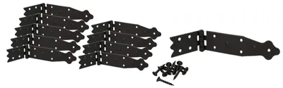 Productafbeelding van KOTARBAU® Kistenband, 10-delige set, 210 x 35 mm, kistscharnier, tafelscharnier, meubelscharnier, meubelscharnier, poedercoating, zwart