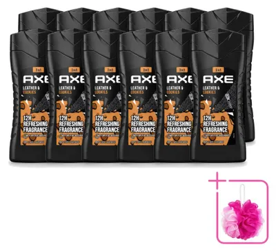 Produktbild von 12 x Axe Collision Leather & Cookies 3-in-1 Douchegel - 250 ml - Sparpackung - 12 Stücke