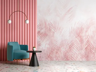 Immagine prodotto di Carta da parati in tessuto non tessuto, motivo foglie naturali, palme, botanica, colore rosa, dimensioni 400x280 cm – Carta da parati moderna, ideale per il soggiorno, decorazione murale, ingresso, codice prodotto b-A-10300-a-a