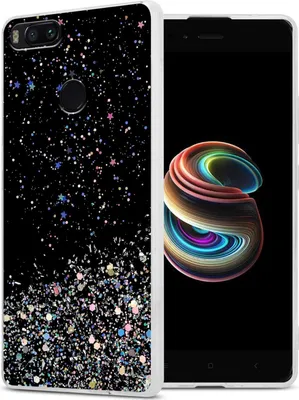 Produktbild von Cadorabo Hülle für Xiaomi RedMi A1 in Schwarz mit Glitter Schutzhülle aus flexiblem TPU Silikon mit funkelnden Glitter Case Cover Etui Handy Hülle