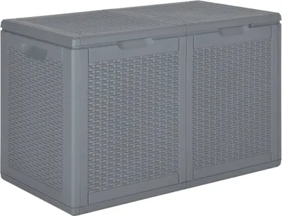 Image de The Living Store Gartenbox Grau PP Rotin 180 L