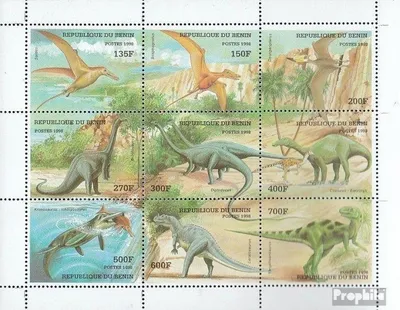 Produktbild von Briefmarken Benin 1998 Mi 1040-1048 Kleinbogen (kompl.Ausg.) postfrisch Prähistorische Tiere