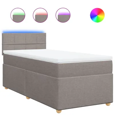 Produktbild von vidaXL Boxspringbett mit Matratze Taupe 100x200 cm Stoff
