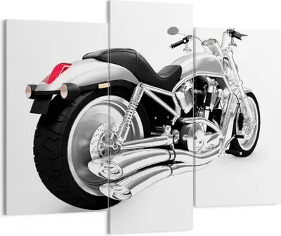 Produktbild von Bild auf Leinwand - Leinwandbild - Chopper Motorrad Chrom - 130x100cm - Wand Bild - Wanddeko - Leinwanddruck - Bilder - Kunstdruck - Wanddekoration - Leinwand bilder - Wandkunst - CB130x100-0476
