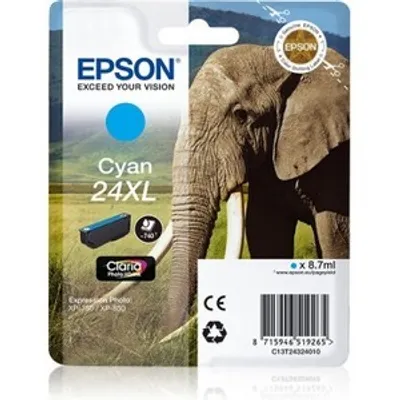 Produktbild von Epson Elephant 24XL Elefant Claria Photo HD Single Light Cyan Tinte, High (L) Yield, Cyan, Tinte auf Pigmentbasis, 9,8 ml, 1 Stück(e), Einzelpackung