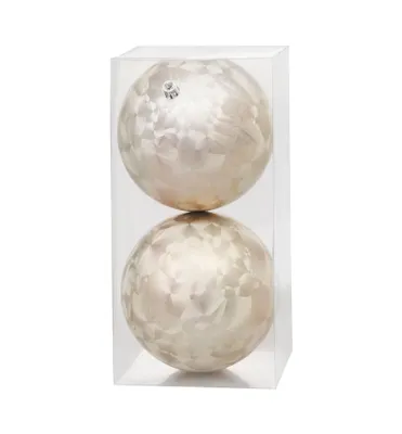 Image de Boules MagicHome Noël, 2 pcs, beige, pour le sapin de Noël, 12 cm