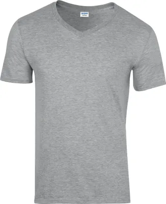 Produktbild von Gildan Herren Soft Style T-Shirt, V-Ausschnitt, Kurzarm BC490 (L) (Grau)