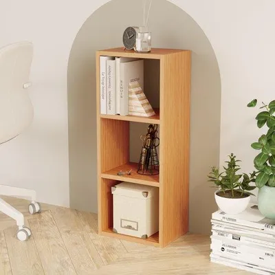 Productafbeelding van LUNOR Boekenkast Canaria met 3 vakken, gemaakt van bamboe, afmetingen: 32,5 x 23,5 x 81 cm