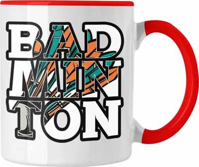 Produktbild von Trendation - Badminton-Tasse Geschenk für Badminton-Spieler Badminton-Trainer (Rot)