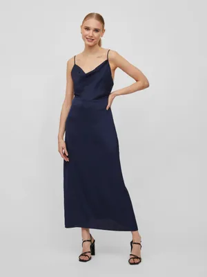 Produktbild von VILA Elegantes Satin-Midikleid mit Spaghettiträger Größe: 44