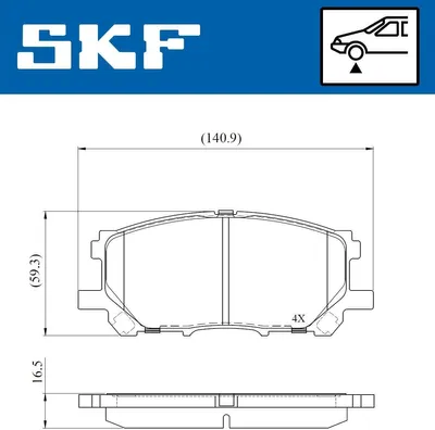 Produktbild von SKF Bremsbeläge Satz Vorne Bremsklötze für LEXUS RX (MHU3, GSU3, MCU3) VKBP 80693