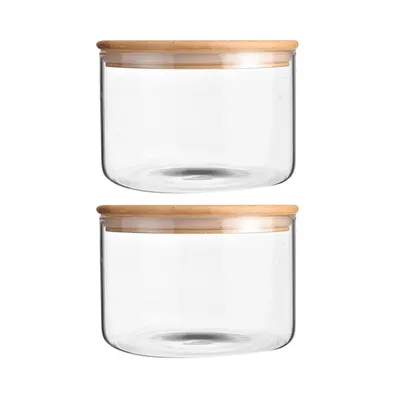 Produktbild von 2 x Glasschüssel mit Deckel, Trifle-Schüssel Glasschale, Dessertschale, 1600 ml Salatschüssel, große runde Glasschüssel für die Küche, Glasschüssel