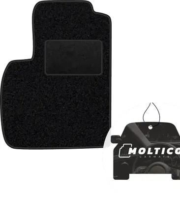 Produktbild von moto-MOLTICO Fahrer Fußmatte Auto Velours Fahrerseite Autoteppiche Schwarz Fahrermatte 1-teilig passend für Fiat Panda 2 2003-2012