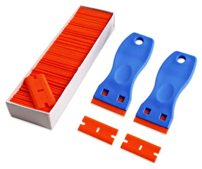 Productafbeelding van 2 Stuks Plastic Schrapers met 100 Vervangbare Messen