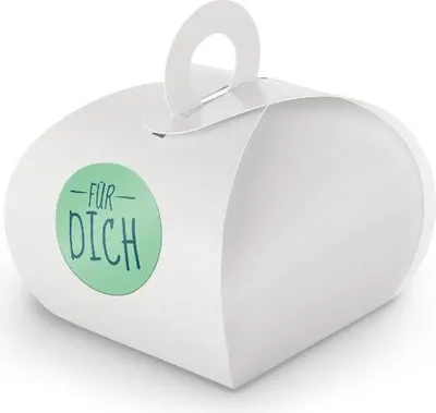 Produktbild von SET FÜR DICH (Motiv9) 24x Geschenkschachtel mit Griff weiß  + Sticker