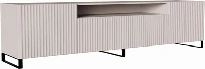 Produktbild von MEBLINI TV-Schrank 200cm Lang - Fernsehschrank - TV Lowboard Industrial - Unterschrank für Fernseher - TV-Unterschrank - TV-Schrank - NOEMI - 200x41x53cm - Kaschmir Matt