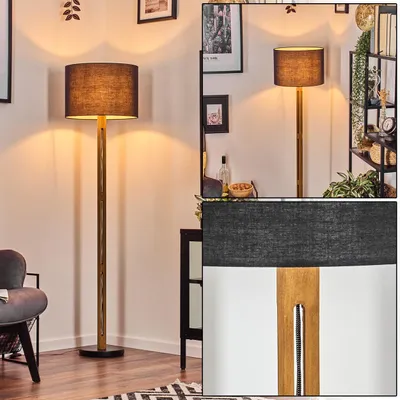 Produktbild von Schiavonea Stehlampe aus Holz/Metall und Schirm aus Stoff