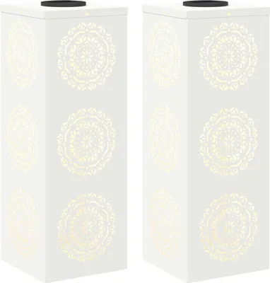 Immagine prodotto di vidaXL Lampada solare LED da giardino, confezione da 2 pezzi, luce bianco caldo, dimensioni 18 x 18 x 50 cm