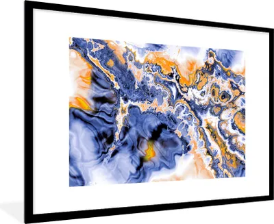 Produktbild von MuchoWow® Gerahmtes Poster Kunst - Formen - Psychedelisch 90x60 cm - Poster mit Schwarzem Bilderrahmen Wandposter Rahmen Foto Bilder - Wanddekoration - Fotos